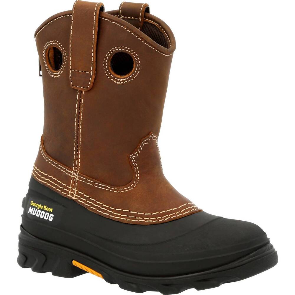 NEW GEORGIA BOOT little kid's muddog & leather boots in brown and black